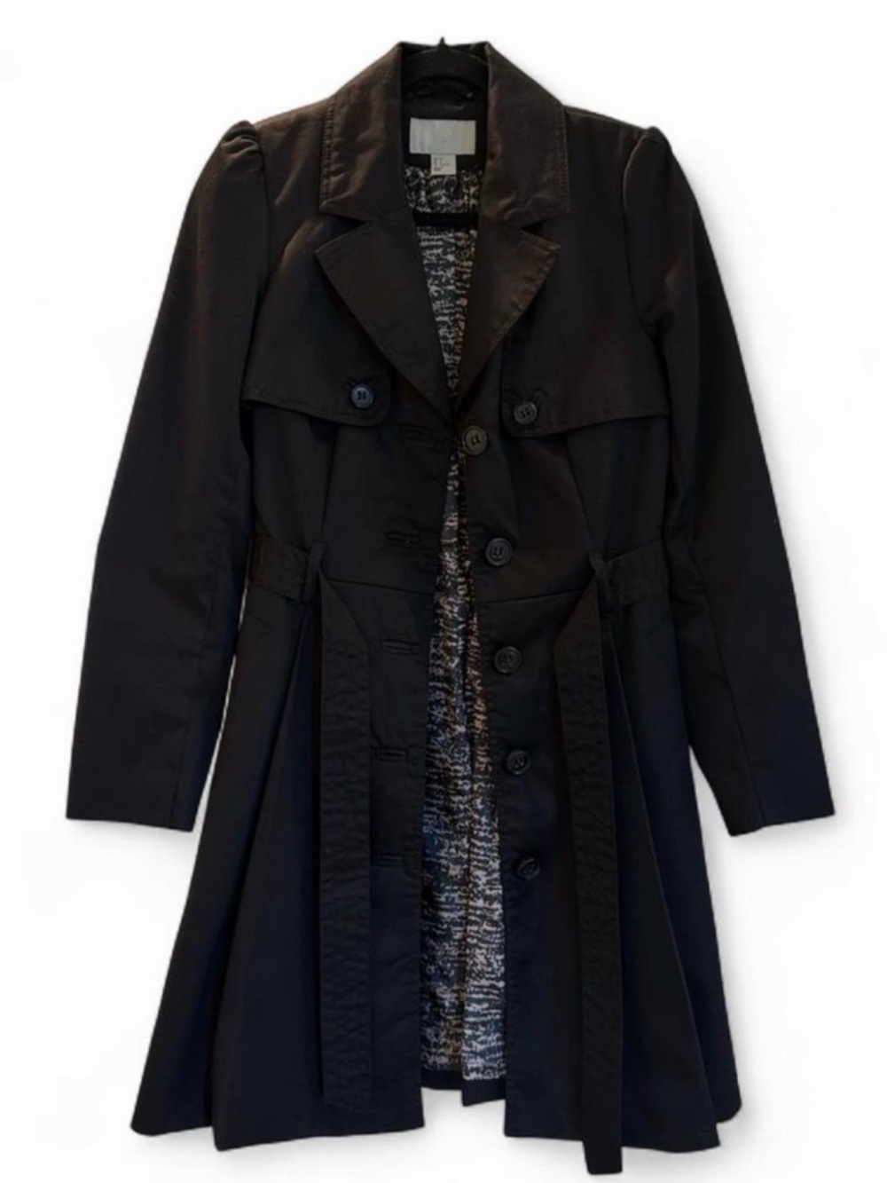 H&M Women’s Black Belted Trench Coat - NWOT - Picture 2 of 4